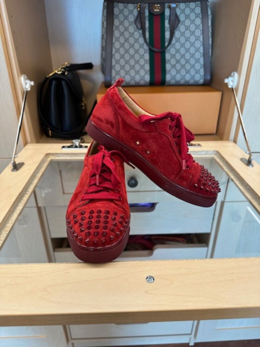 CHRISTIAN LOUBOUTIN RED SUEDE SIZE 37.5